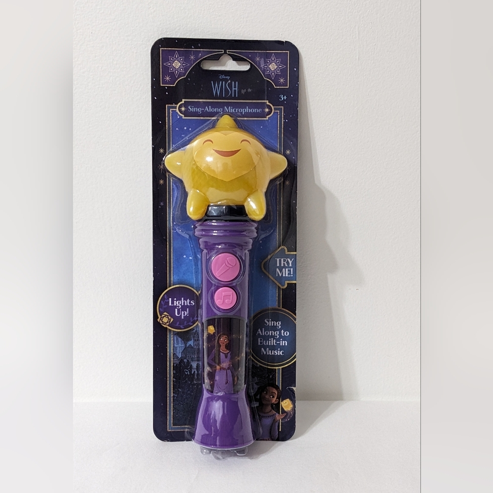 Disney Wish Sing Along Microphone With Built In Music & Flashing Lights, NEW